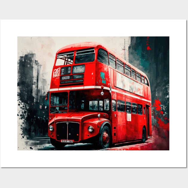 London Bus Wall Art by Buff Geeks Art